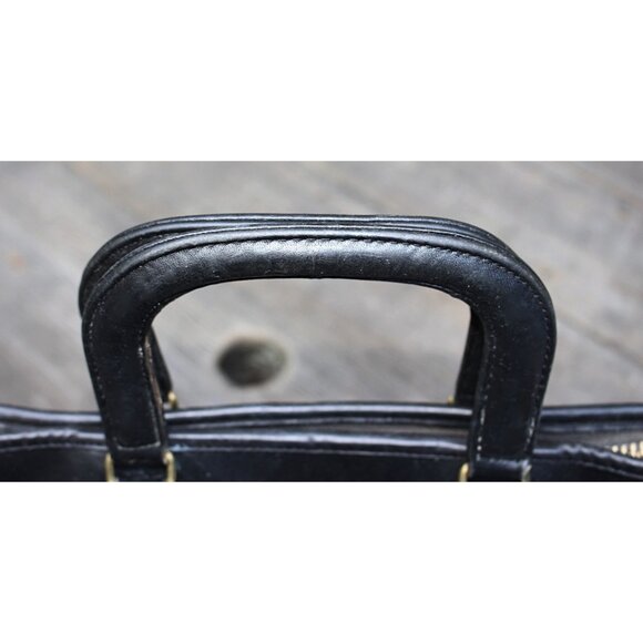Coach Vintage - 1970s Slim Satchel 9430 Handbag in Black, NYC Factory, Talon ZIp - Picture 10 of 15